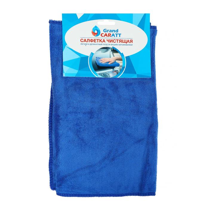 Тряпка для мытья авто, Grand Caratt, микрофибра, 350 г/м², 30×70 см. синий - Фото 1