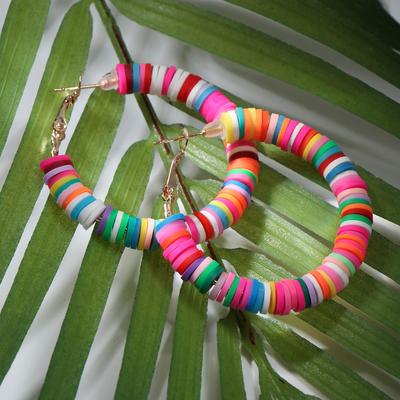 Серьги-кольца «Бисер», цветные, d=4