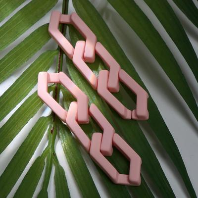 Серьги пластик «Цепь» фьюче, цвет светло-розовый