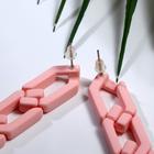 Серьги пластик «Цепь» фьюче, цвет светло-розовый - Фото 2