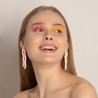 Серьги пластик «Цепь» фьюче, цвет светло-розовый - Фото 4