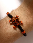 Браслет из бусин «Череп с костями», d=6 см, чёрный, коричневый - Фото 2