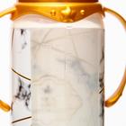 Бутылочка для кормления «Золотая коллекция: белый мрамор», классическое горло, 250 мл., от 3 мес., цилиндр, с ручками - Фото 5