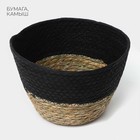 Корзина для хранения плетёная ручной работы LaDо́m «Рика», плетёная, 21×21×15 см, цвет чёрный - Фото 3