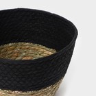 Корзина для хранения плетёная ручной работы LaDо́m «Рика», плетёная, 21×21×15 см, цвет чёрный - Фото 4