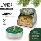 Свеча чайная новогодняя «Изумрудная сказка», без аромата, d = 4 см - Фото 1