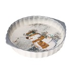 Блюдо для запекания Доляна «Рождественский снеговик», d=28,8 см, цвет белый - Фото 2