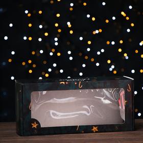 Коробка самосборная, с окном, 'Счастливого Рождества', 16 х 35 х 12 см, 1 шт.