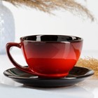 Чайная пара "Элегант" 0,25л / 11х6,5см + блюдце 15см, красный - фото 4330601