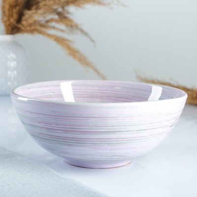 Салатник Борисовская керамика «Лаванда», 1 л, 18×7.5 см, сиреневый