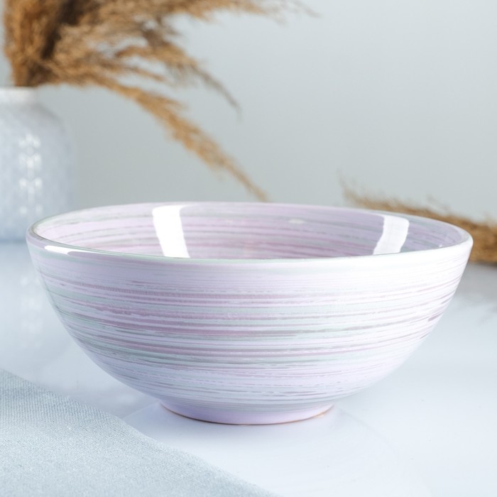 Салатник Борисовская керамика «Лаванда», 1 л, 18×7.5 см, сиреневый - Фото 1