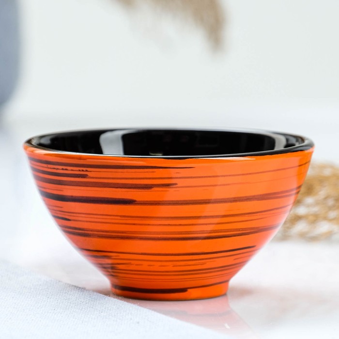 Пиала Борисовская керамика «Классика», 250 мл, 11×5.5 см, оранжевая полоска - Фото 1