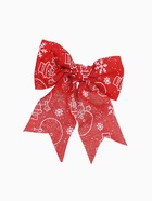 Ёлочные игрушки 2 шт. «Зимнее волшебство. Бант классика Снеговик» пластик, 15×13 см, красный 6949439