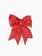 Ёлочные игрушки 2 шт. «Зимнее волшебство. Бант классика Снеговик» пластик, 15×13 см, красный 6949439