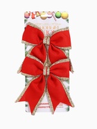 Ёлочные игрушки 2 шт. «Зимнее волшебство. Бант классический» пластик, 14×14 см, красный 6949440