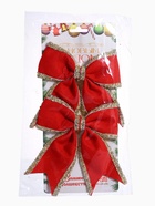 Ёлочные игрушки 2 шт. «Зимнее волшебство. Бант классический» пластик, 14×14 см, красный 6949440