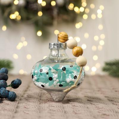 Украшение ёлочное "Пора чудес" геометрия снег, 8х8 см, прозрачный