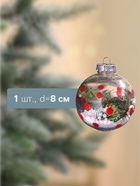 Ёлочный шар «Пора чудес», d=8 см, снег, ёлочка, прозрачный - Фото 2