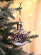 Ёлочный шар «Пора чудес. Веточки», светящийся, пластиковый, d=8 см, прозрачный 6949453