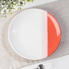 Тарелка «Полоски», d=21 см, цвет коралловый - Фото 1