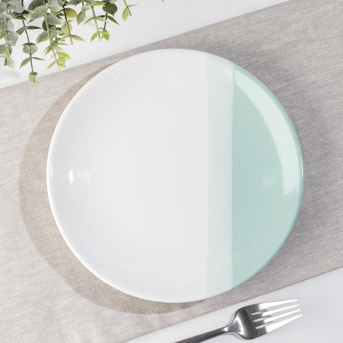 Тарелка «Полоски», d=21 см, цвет мятный - Фото 1