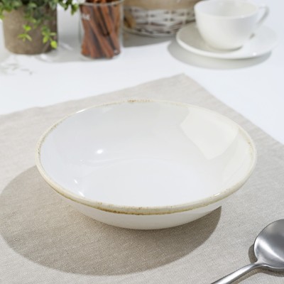 Тарелка глубокая «Тигровая лилия», 500 мл, d=19.5 см, белая, фарфор