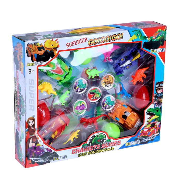 Игровой набор «Авто динозавры», 4 штуки, цвета МИКС 50563