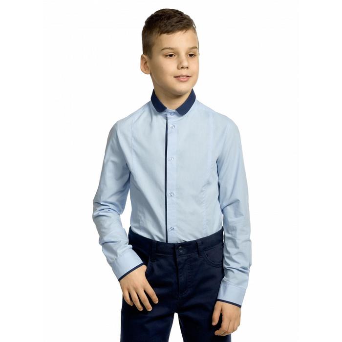 Сорочка верхняя для мальчиков, рост 164 см, цвет голубой