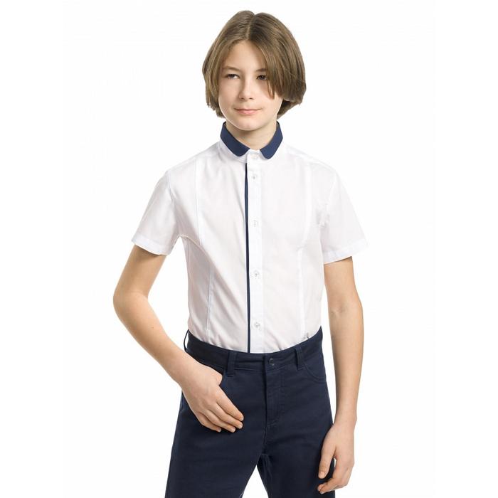 Рубашка с коротким рукавом для мальчика Pelican, рост 128 см, цвет белый