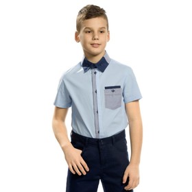 Рубашка с коротким рукавом для мальчика Pelican, рост 158 см, цвет голубой