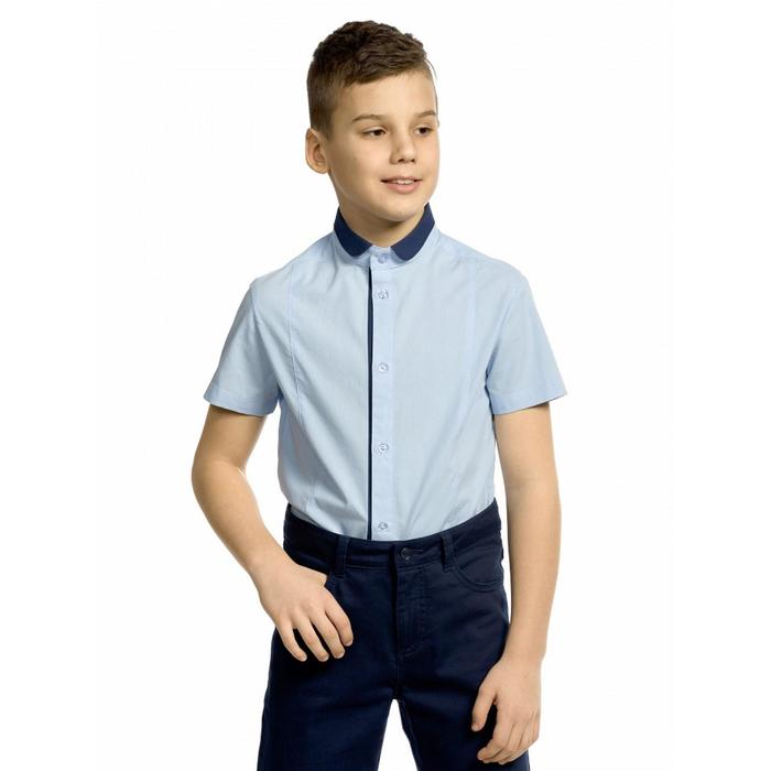 Сорочка верхняя для мальчиков, рост 164 см, цвет голубой