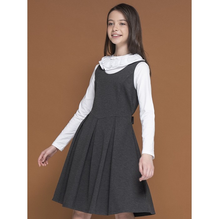 Платье для девочек, рост 152 см, цвет тёмно-серый