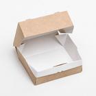 Контейнер на вынос, с окном, крафт, 10 х 8 х 3,5 см, набор 50 шт. - фото 24983870