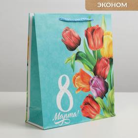Пакет ламинированный вертикальный «Тюльпаны», ML 23 × 27 × 8 см