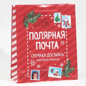 Пакет подарочный новогодний ламинированный «Полярная почта», ML 21 х 25 х 8 см , Новый год (комплект 2 шт)