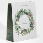 Пакет ламинированный вертикальный «Новогодний венок», ML 21 × 25 × 8 см - Фото 2