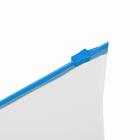 Папка-конверт на ZIP-молнии A4, 150 мкм, Calligrata, прозрачная, синяя молния - Фото 2
