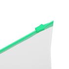 Папка-конверт на ZIP-молнии A4, 150 мкм, Calligrata, прозрачная, зелёная молния - Фото 2