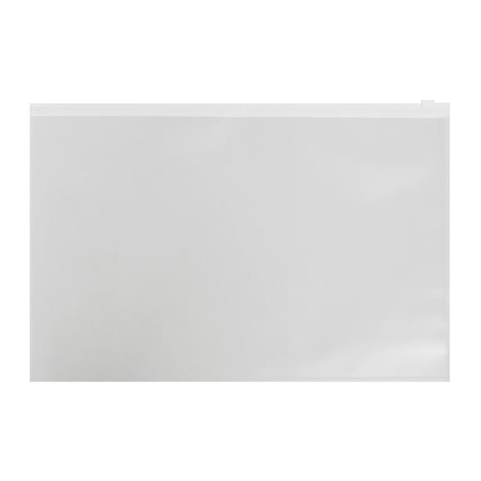 Папка-конверт на ZIP-молнии A4, 150 мкм, Calligrata, прозрачная, белая молния - Фото 1