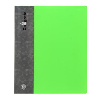 Папка на 4 кольцах А4, Calligrata, 40 мм, 700 мкм, внутренний карман, карман на корешок, салатовая
