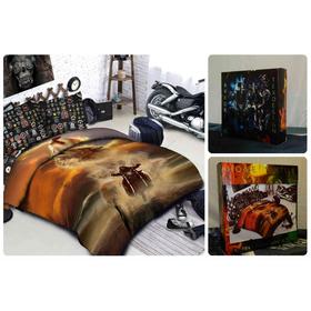 КПБ «Байкеры» 2 сп, размер 175x210 см, 175x210 см, 70x70 см-2 шт А029
