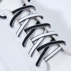 Шнурки для обуви, пара, круглые, d = 5 мм, 110 см, цвет чёрный/белый - фото 1140200