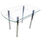 Обеденный стол «Эдгар1» прозрачный, 1150 × 660 × 740 мм, стекло, триплекс 5+5 - фото 297578529