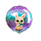 Воздушный шар фольгированный 18" «С днём рождения», круг, с подложкой - Фото 2