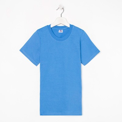 Футболка детская однотонная ATA kids, голубая, рост 128 см