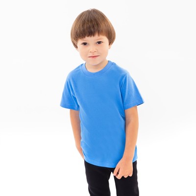 Футболка детская ATA kids, голубая, рост 134 см