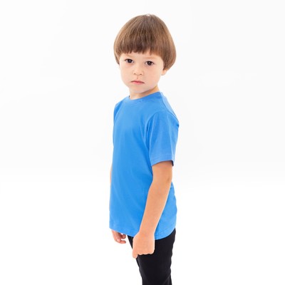 Футболка детская ATA kids, голубая, рост 134 см