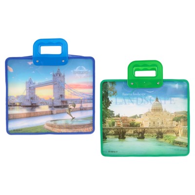 Папка-сумочка, А4, на молнии, с ручками, рисунок, МИКС