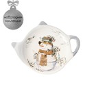 Подставка под чайный пакетик Доляна «Рождественский снеговик», 12×8,4 см, цвет белый - фото 9574913