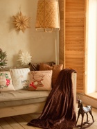 Плед «Этель. Клетка», 150×200 см, корал-флис, коричневый 7091191